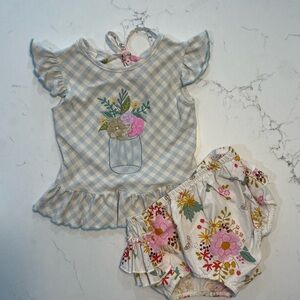 24m/2T Mason Jar Florals RicRac & Ruffles Set